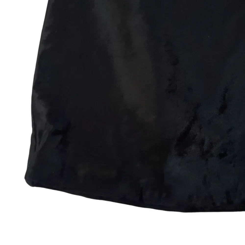 Free People Funkytown Black Velvet A line Mini Skirt Zip Front Sz 12 NWT